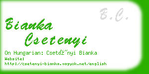 bianka csetenyi business card